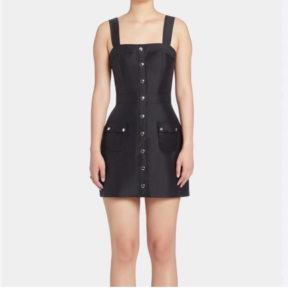 Amanda Uprichard Archie Dress in Black Nylon Large